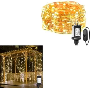 LE Bundle - 306 LED Curtain Lights & Copper Wire Fairy String Lights for Indoor Outdoor Decorations