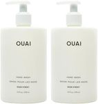 OUAI Hand Wash Full Size - Liquid Hand Soap with Jojoba, Avocado, & Rose Hip Oil for Replenished Skin - Gentle Exfoliating Bathroom + Kitchen Hand Soap - (2 Pack, 16 Fl Oz Each)