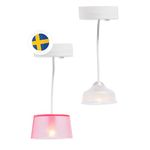 LUNDBY Dolls House Lights Accessories –– Mini LED Lights for Mini Dolls 11 cm – 2 Ceiling Hanging Lamp Battery Lights – Age 4+ – 1:18