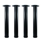 QLLY 16 inch Adjustable Metal Bench Legs, Coffee Table Leg, End Table Leg, Furniture Leg Set, Set of 4 (Black)