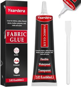 Yeardera Fabric Glue Permanent, Clear Fabric Glue for Clothing Permanent Washable, Fabric Fusion Glue for All Fabrics, Clothes, Leather, Cotton, Flannel, Denim, Polyester, Doll Repair (Fabric Glue)