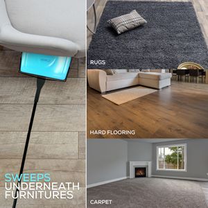 Manual Carpet Sweeper with Detachable Comb – Efficient Carpet & Rug Cleaner