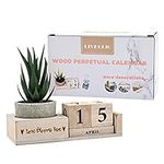 Wooden Block Calendar for Desk Deco