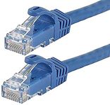 Monoprice Cat6 Ethernet Patch Cable - 0.5 Feet - Blue (12-Pack) Snagless RJ45, 550MHz, UTP, Pure Bare Copper Wire, 24AWG - FLEXboot Series