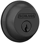 Schlage B60N Single Cylinder Deadbolt, Matte Black