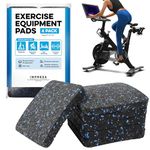 [6 Pack] Exercise Equipment Mat 4" x 4" x 0.5" Pads - Treadmill Mat for Carpet Protection - Protective Anti-Slip Treadmill Pad for Hardwood Floors & Carpets - Home Gym Accessories - Protect Floors