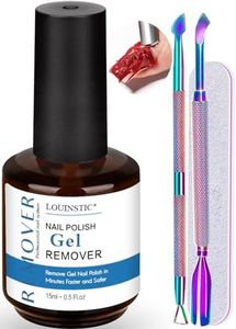 LOUINSTIC Gel Nail Polish Remover - Gel Remover No Need to Soak or Wrap, Quickly Remove Gel Nail Polish in 2-5 Minutes, Professional Gel Polish Remover Kit Comes with Colorful Nail File Pusher