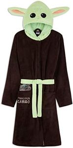 Disney The Mandalorian Baby Yoda Robe De Chambre Homme, Peignoir En Polaire Avec Capuche De Bébé Yoda, Idée De Cadeau Geek Pour Adulte Ou Ado Garçon (L)