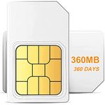 Prepaid SIM Card | USA 360 Days,360M,Date Card in USA Compatible with AT&T and T-Mobile Networks Data SIM Card for GPS Devices, Security and Hunting Trail Game Cameras Travel (Data Use Only)