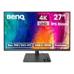 BenQ PD2706U 27"(68cm) IPS HDR10 4K Monitor|99% Rec709| 99% sRGB|95% P3|Pantone Skintone| Calman Verified|CAD/CAM & Animation Mode|KVM|Auto Pivot|PIP/PBP|USB Hub|HDMI|DP|USB-C(90W PD)(Gray)