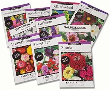 Early's Fresh Cut Flower Garden Seeds - 10 Individual Packs & Varieties - Fragrant, Colorful and Stunning Blooms - Beautify Your Yard & décor Aesthetic with Home Grown Flowers, Multicolor (AMEGS4)