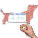 Dog Feeding Reminder, Fridge Magnet with AM/PM Indication Chart and Moveable Dog Bowl Tracker