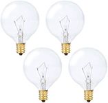 Simba Lighting Aromatic Wax Warmer Small Globe G16.5 Round Bulb 25W E12 Candelabra Base (4 Pack) for Chandelier, Ceiling Fan, Decorative Vanity Lights, Sconce, Clear Glass, 110V 120V, 2700K Warm White