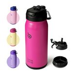 BOTTLE BOTTLE Stainless Steel Kids Water Bottle 16oz(470ml) Insulated Sports Water Bottle with Straw and Pills Holder for Gifts and School（Viva Magenta）