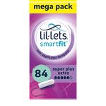 Lil-Lets Non-Applicator Super Plus Extra Tampons X 84, (6 Packs of 14 Tampons), For Very Heavy Flow, 5 Droplets, Plant-Based, SmartFit™ Non-App Tampon