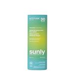 ATTITUDE Mineral Face Sunscreen Stick with Zinc Oxide, SPF 30, EWG Verified, Plastic-Free, Broad Spectrum UVA/UVB Protection, Dermatologically Tested, Vegan, Unscented, 20 grams