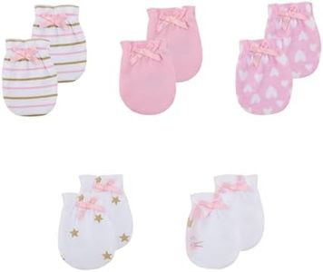 JELYLOVE 5 Pack Unisex New Born Boy Girls No Scratch Mittens Cotton Soft Baby Gloves Accessory 0-3 Months Baby Essentials