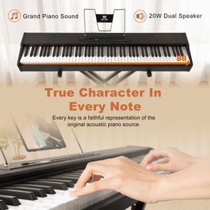 MUSTAR 88-Key Digital Piano – Black Electronic Keyboard