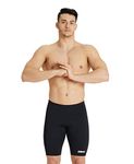 ARENA Men's Team Colors Solid Swim Jammer MaxLife Athletic Swimwear Pool Training Swimsuit Competitive Swimming Bathing Suit Black/White