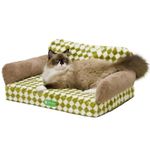 MEWOOFUN Cat Bed for Indoor Cats Small Dog Bed Cat Sofa Dog Couch Orthopedic Dog Bed for Small Medium Dogs, Egg- Foam Pet Bed with Removable Washable Cover and Non-Slip Bottom (Medium, Green)