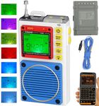 ZHIWHIS Shortwave Radio, Portable Weather Radios with 7 Backlight Colors and APP Control, AM FM VHF SW WB Receiver with Bluetooth, Radio Recording, 6 EQ Modes Rechargeable Flashlight SOS Alarm ZWS-787