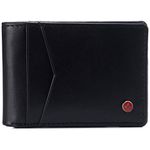 alpine swiss Men’s Delaney Slimfold RFID Safe Slim Bifold Wallet Smooth Leather Comes in Gift Box Black