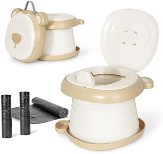 Orzbow Portable Potty Training Toilet, Travel Potty Seat for Toddler Boys Girls, Toilet Training Essentials, Foldable, Includes Free Travel Bag and Disposable Liners, Indoor/Outdoor Use, Khaki
