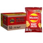 Walkers Ready Salted Crisps Potato Chip , 32.5g (Case of 32)