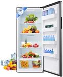 Smad 21 Cubic Feet Frost Free Upright Freezer, Convertible Freezer Refrigerator with LED Control Panel, Stand Up Freezer with Right Open Door for Garage, Kitchen, Home, Office, Stainless Steel