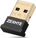 ZEXMTE Bluetooth Adapter for PC, 5.0 Bluetooth Dongle Receiver,Bluetooth Adapter for PC Windows 10/10/8/7 for Desktop, Laptop, Mouse, Keyboard, Printers, Headsets, Speakers