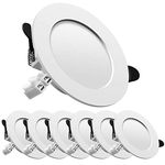 Tofisr LED recessed Ceiling Light,7W Downlights 700LM Natural White 4500K,Set of 6 spotlights,Cut Φ75-95MM,AC175~265V,Round Aluminum Alloy casing for Living Room Bedroom Kitchen