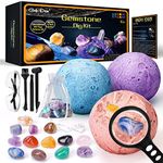 Gemstones Dig Kit, Solar System Science Kit for Kids, Excavate 15 Real Gems, STEM Educational Space Toys Moon Planet Collection Kit, Archaeology Geology Science Projects Gift for Boys & Girls Age 6+