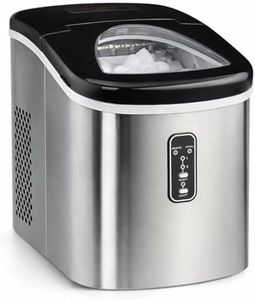 Cooks Professional 14KG Ice Maker Machine with Scoop | Countertop Ice Cube Maker for Home, Kitchen, Bar | Large Capacity 2.2L Water Tank | Quick and Easy with 2 Ice Size Options | No Plumbing | Silver