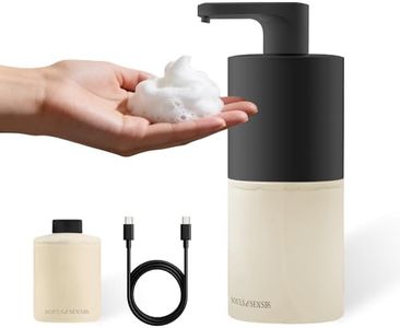 Souls & Senses Automatic Touchless Foaming Soap Dispenser, USB Rechargeable Sensor Pump with Refill Included, Matte Black, for Bathroom & Kitchen