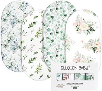 GLLQUEN BABY Lot de 4 protège-matelas pour bébé - Certifié Öko-Tex 100 - 81 x 41 cm - Drap housse pour poussette, bassinets, moïse (fleur)