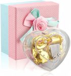 AUTMORAN Heart Shaped Acrylic Clear Music Box,Wind Up Musical Box Gift for Girls,Women,Granddaughter,Babies,Perfect for Anniversary,Birthday,Valentine's Day,Christmas,Melody: You are My Sunshine