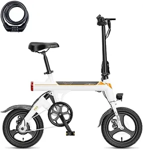 Jasion EB3 Electric Bike for Adults 21mph Folding Adults Electric Bicycles, 350W Brushless Motor, 36V 7.5Ah Battery, Center Suspension, 3 Levels Assist, 14" Foldable ebike for Adults and Teens