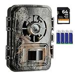 Trail Camera - 24MP 1296P Game Camera with Night Vision 0.2s Trigger Time Motion Activated 120° Wide Camera Lens, IP66 Hunting Camera with No Glow Infrared LED 2.0'' LCD for Wildlife Monitoring