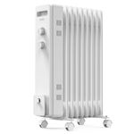 VonHaus Oil Filled Radiator 9 Fin – Oil Heater Portable Electric Free Standing 2000W for Home, Office, Any Room – Adjustable Thermostat, 3 Heat Settings, 4x Wheels, 1.5m Power Cable – 2 Year Warranty