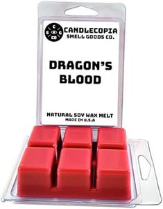 Candlecopia Dragon's Blood Strongly Scented Hand Poured Vegan Wax Melts 12 Scented Wax Cubes 6.4 Ounces in 2 x 6-Packs