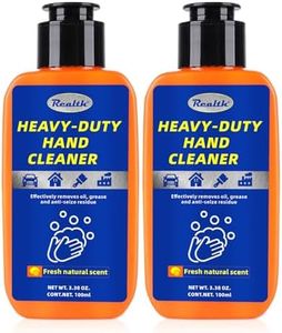 Realth Heavy Duty Hand Cleaner for Mechanics 3.38 Oz*2Pack – Waterless Pumice Lotion with Natural Lemon Scent, Strong Grease Remover for Oil & Grime, Moisturizing Hand Soap for Garage & Industrial Use