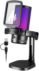 MAONO USB Gaming Microphone for PC, Noise Cancellation Condenser Mic with RGB Lights, Mute, Gain for Streaming, Recording, Podcast, Chat, Twitch, YouTube, Discord, Computer, PS5, PS4, GamerWave