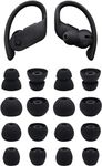 ALXCD Replacement Ear Tips for Powerbeats Pro Headphone, 8 Pairs S M L D 4 Sizes Soft Silicone Earbud Tips, Fit for Powerbeats Pro, Black