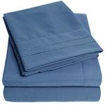 1500 Supreme Collection Extra Soft California King Sheets Set, Denim - Luxury Bed Sheets Set with Deep Pocket Wrinkle Free Hypoallergenic Bedding, Over 40 Colors, California King Size, Denim