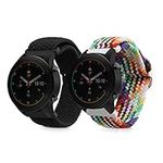 kwmobile Nylon Watch Strap Compatible with Xiaomi Mi Watch Color Sport / S1 Active Strap - 2x Fitness Tracker Replacement Wristband with Clasp