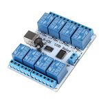 Relay Module DC 12V Type B USB 8 Channel Controlled Relay Module Board Programmable Computer Control for Automation Robotics