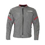 TVS Racing Tech-Core Road Jacket for Men | CE2 armour <5kN at Shoulders Elbows and Back | 600D Chassis | 310gsm Vent Mesh | High-Vis Reflective Tech| YKK zippers | Dark Grey, Size-S