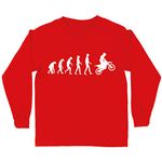 lepni.me Kids T-Shirt Motocross Evolution Dirt Bike Motorcycle Gear Racing Wear Motorbike Off-Roading (5-6 Years Red White)