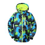 HOTIAN Boys Ski Jacket Colorful Waterproof Insulated Snow Coat Windproof Unisex Winter Outdoor Coats, Hx25, 16