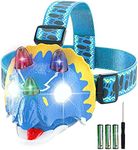 COSOOS LED Headlamp Flashlight for Kids, Roar & Mute Mode, Outdoor Head Lamp Toy for Boy, Girl, 4 oz Lightweight Headlight, Camping Accessories, Chritmas Stocking Stuffers-Battery Included